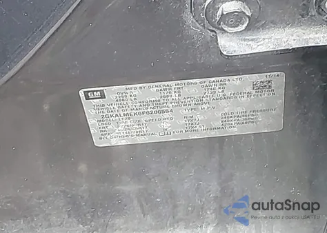 2015 GMC Terrain Sle-1 z USA, uszkodzony, nr VIN 2GKALMEK6F6206554